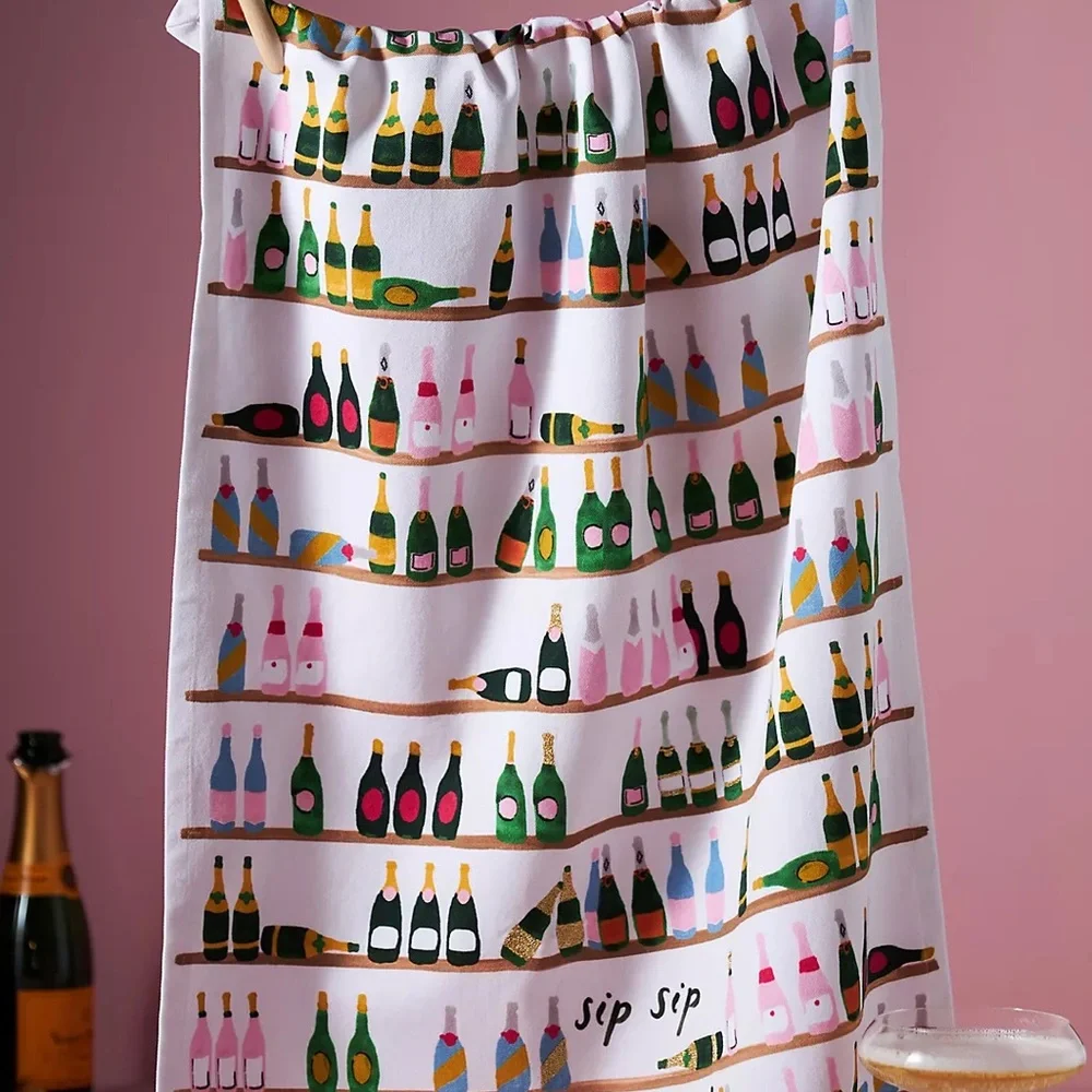 Anthropologie Sip Sip Hooray Dish Towel NWT - Picture 1 of 2